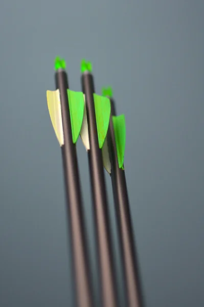 Archery arrows with a shallow depth of field — Stock Photo, Image