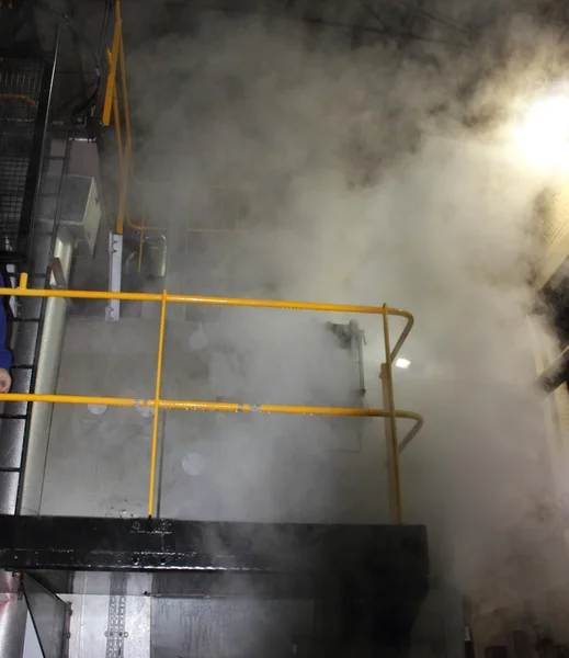 Steam leak on an industrial steam boiler — Stock Photo © 1markim 15284007