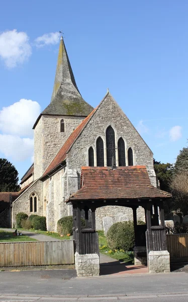 Igreja inglesa e cemitério — Fotografia de Stock