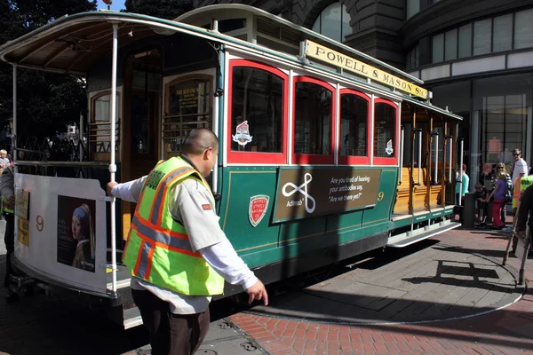 The famous cable cars of San Francisco, 2nd april 2013 — Stock Photo, Image