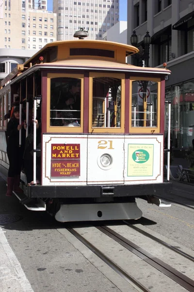 The famous cable cars of San Francisco, 2nd april 2013 — Stock Photo, Image