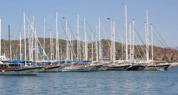 Yachts moored at Fethiye — Stock Photo, Image