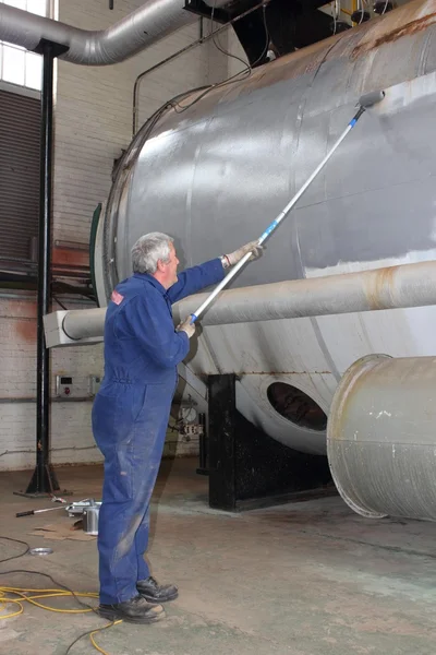 Schilderij van een grote stoomketel — Stockfoto