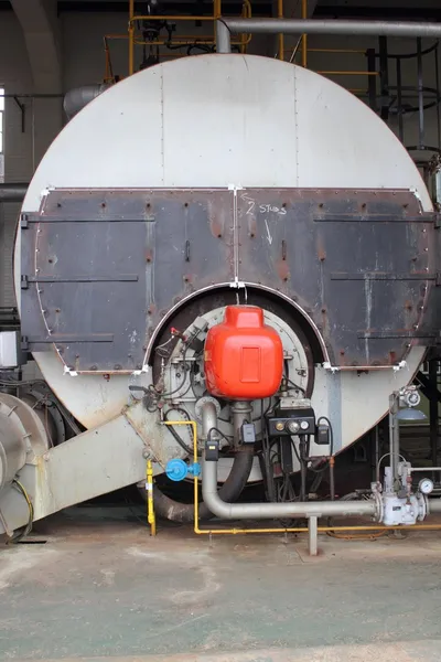 Industrial duel fuel steam boiler — Stock Photo, Image