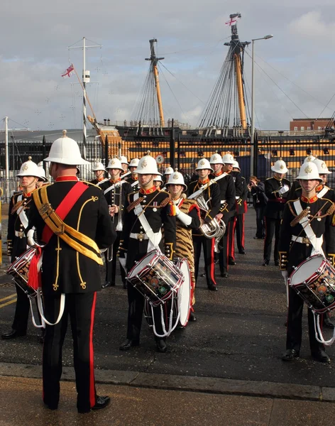 The royal marines marching band — Stock Photo, Image