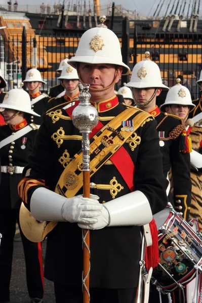 Royal marines marching band — Stockfoto
