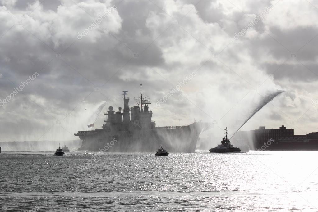 HMS Illustrious returns from the philippines
