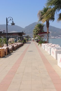 Fethiye manzaralı bir restoran oturma
