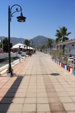 Fethiye manzaralı bir restoran oturma