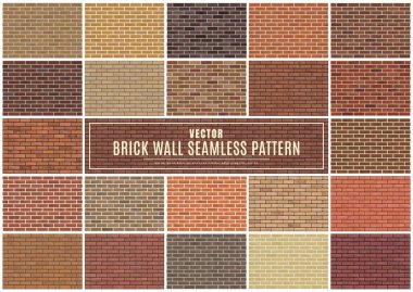 Tuğladan duvar dikişsiz desen koleksiyonu doku arkaplanını engelle.