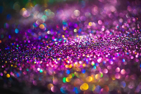 Bokeh Αποτέλεσμα Glitter Πολύχρωμο Θολή Αφηρημένη Φόντο Για Γενέθλια Επέτειο — Φωτογραφία Αρχείου