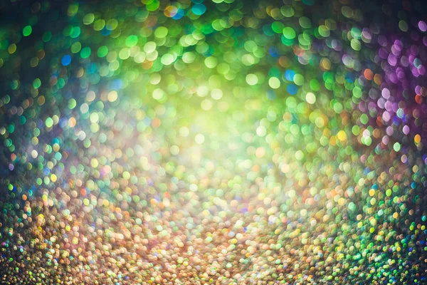 Bokeh Effect Glitter Colorful Blurred Abstract Background Birthday Anniversary Wedding — Stock Photo, Image