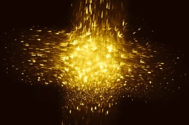 Altın parıltılı bokeh aydınlatma dokusu doğum günü, yıldönümü, düğün, yeni yıl arifesi veya Noel için soyut arkaplanı bulanıklaştırdı