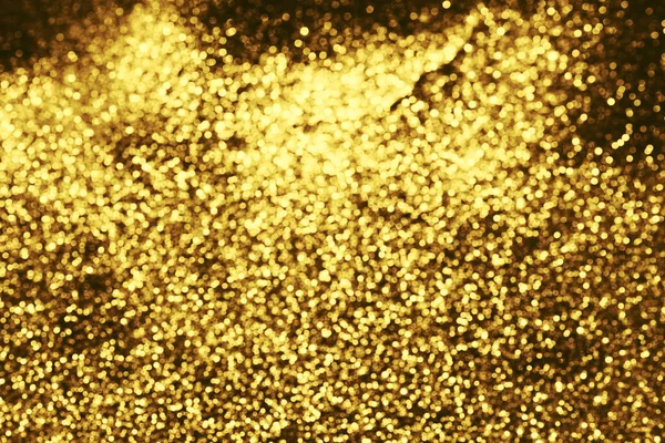 Glitter Dorato Bokeh Texture Illuminazione Sfondo Astratto Offuscata Compleanno Anniversario — Foto Stock