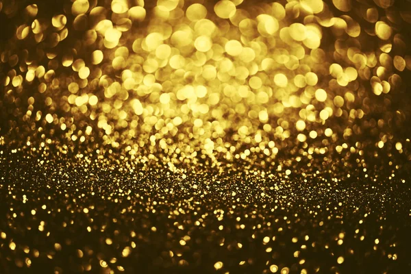 Dourado Brilho Bokeh Iluminação Textura Desfocado Fundo Abstrato Para Aniversário — Fotografia de Stock