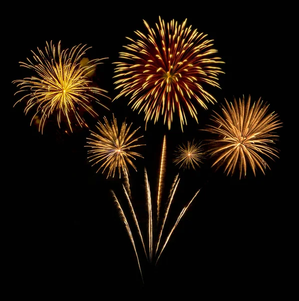 Amazing Beautiful Firework Black Background Celebration Anniversary Merry Christmas Eve — Stock Photo, Image