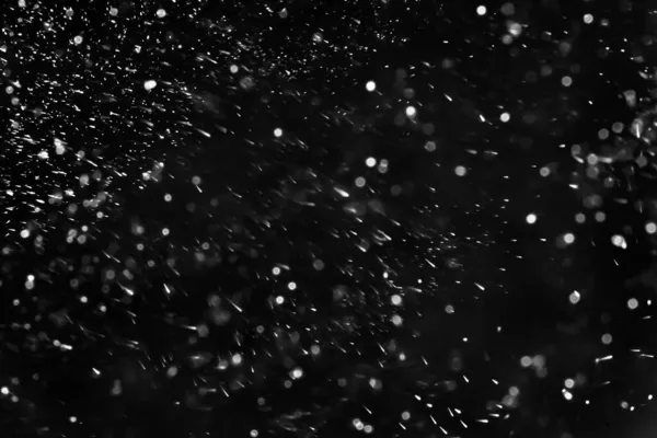 Vallende Sneeuw Zwarte Achtergrond — Stockfoto