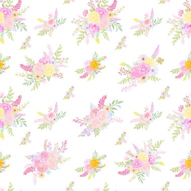 suluboya el çizimi güzel gül çiçeği botanik yaprağı aşk için kusursuz düğün günü veya düzenleme davetiye tasarımı tebrik kartı.