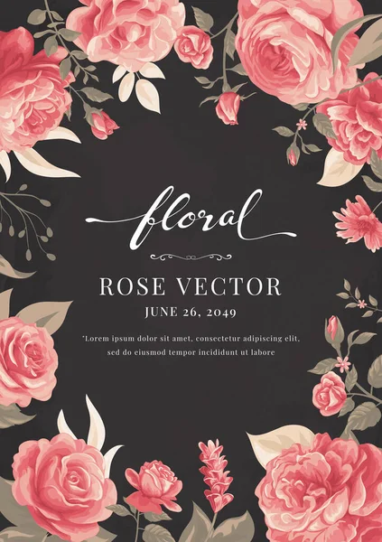 Красива Квітка Троянди Ботанічний Лист Цифрові Розписані Ілюстрації Любові День — стоковий вектор