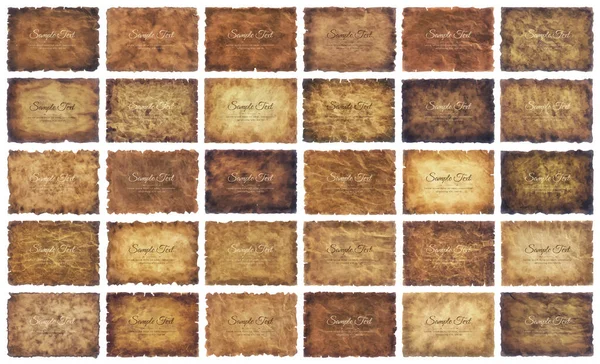 Vector Collection Set Old Parchment Paper Sheet Vintage Aged Texture —  Vetores de Stock