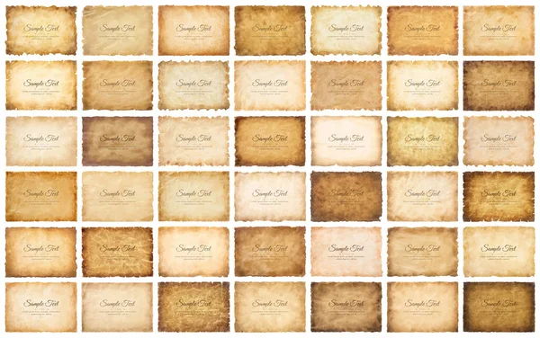 Векторная Коллекция Набора Старых Пергаментных Листов Бумаги Старинных Текстуры Изолированы — стоковый вектор