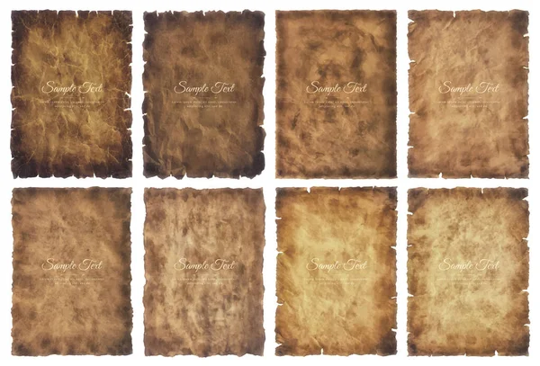 Vector Collection Set Old Parchment Paper Sheet Vintage Aged Texture — стоковый вектор