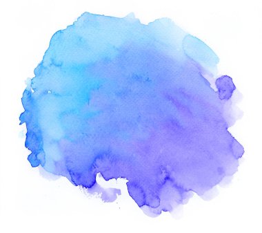 Beyaz arkaplanda izole edilmiş bir elden suluboya fırça darbeleri.