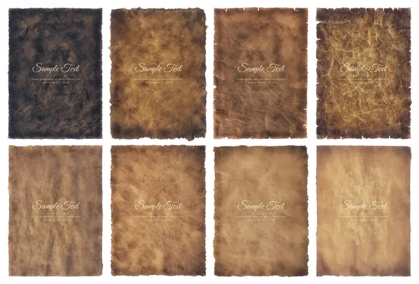 Vector Collection Set Old Parchment Paper Sheet Vintage Aged Texture —  Vetores de Stock