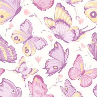 İllüstrasyon Güzel kelebek ve çiçek bitkisel yaprak Sevgi için kusursuz desen Düğün Sevgililer Günü veya düzenleme davetiye tasarım tebrik kartı.