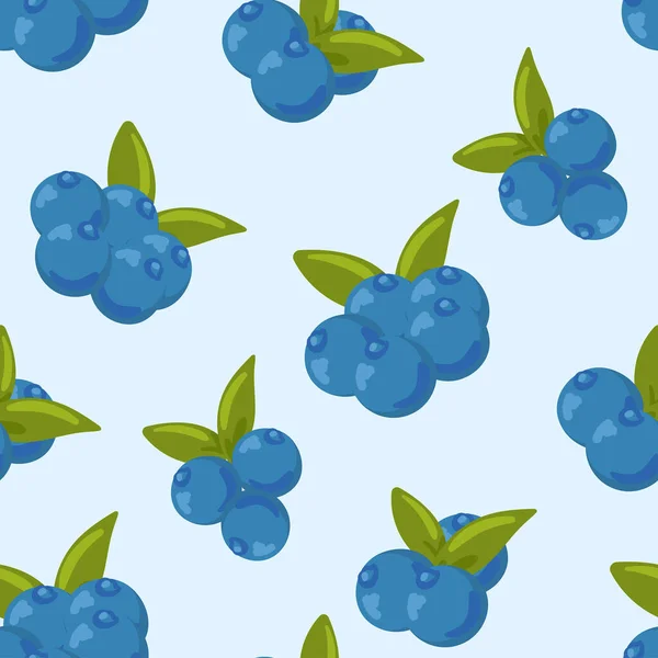 Fruit Blueberry Illustration Cartoon Vector Seamless Pattern — Stock Vector