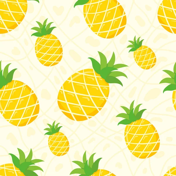 Fruit Pineapple Illustration Cartoon Vector Seamless Pattern — Stock Vector