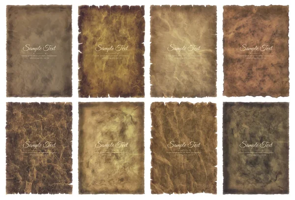 Vector Collection Set Old Parchment Paper Sheet Vintage Aged Texture — Stock Vector