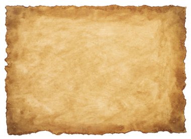 Eski parşömen kağıdı eski ya da doku beyaz arkaplanda izole edilmiş.