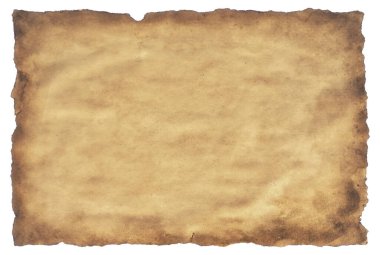 Eski parşömen kağıdı eski ya da doku beyaz arkaplanda izole edilmiş.