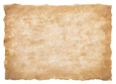 Eski parşömen kağıdı eski ya da doku beyaz arkaplanda izole edilmiş.