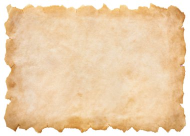 Eski parşömen kağıdı eski ya da doku beyaz arkaplanda izole edilmiş.