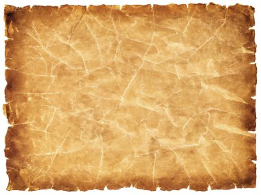 Eski parşömen kağıdı eski ya da doku beyaz arkaplanda izole edilmiş.