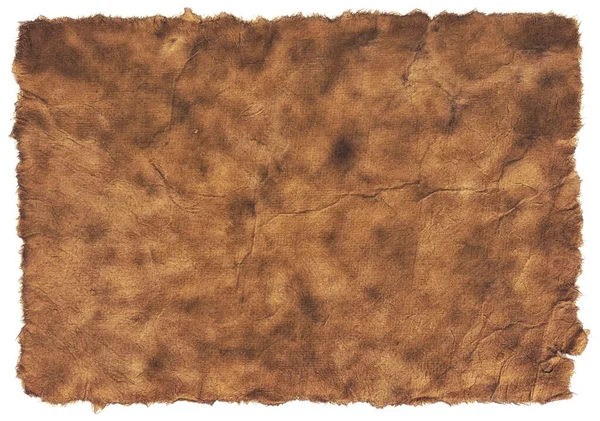 Old Parchment Paper Sheet Vintage Aged Texture Isolated White Background Stock Image