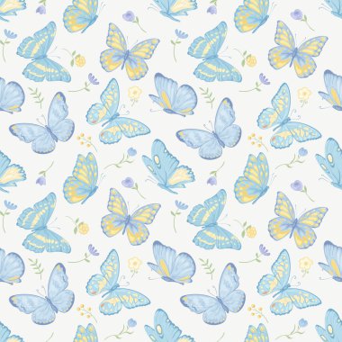 İllüstrasyon Güzel kelebek ve çiçek bitkisel yaprak Sevgi için kusursuz desen Düğün Sevgililer Günü veya düzenleme davetiye tasarım tebrik kartı.