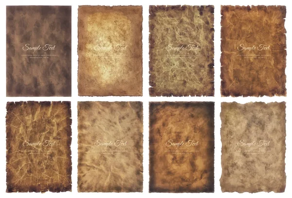 Vector Collection Set Old Parchment Paper Sheet Vintage Aged Texture — Image vectorielle