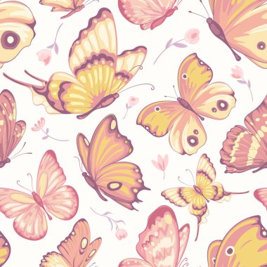 İllüstrasyon Güzel kelebek ve çiçek bitkisel yaprak Sevgi için kusursuz desen Düğün Sevgililer Günü veya düzenleme davetiye tasarım tebrik kartı.