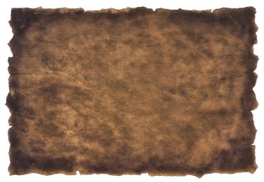 Eski parşömen kağıdı eski ya da doku beyaz arkaplanda izole edilmiş.