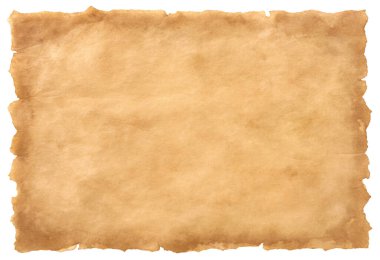 Eski parşömen kağıdı eski ya da doku beyaz arkaplanda izole edilmiş.