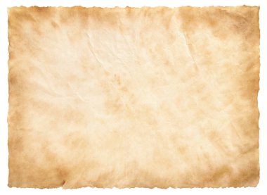 Eski parşömen kağıdı eski ya da doku beyaz arkaplanda izole edilmiş.
