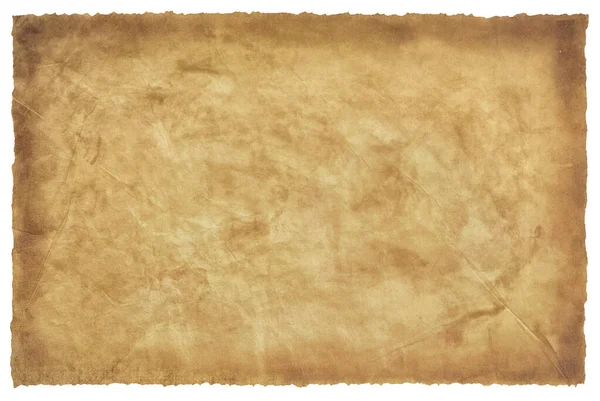 old parchment paper sheet vintage aged or texture isolated on white background.