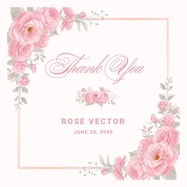 Bella Rosa Fiore Foglia Botanica Digitale Dipinto Illustrazione Amore Matrimonio — Vettoriale Stock