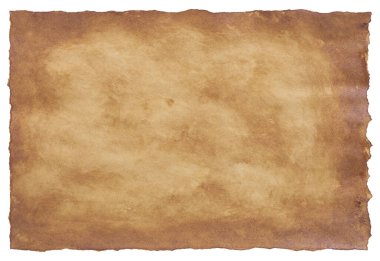 Eski parşömen kağıdı eski ya da doku beyaz arkaplanda izole edilmiş.