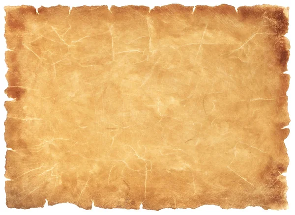 old parchment paper sheet vintage aged or texture isolated on white background.