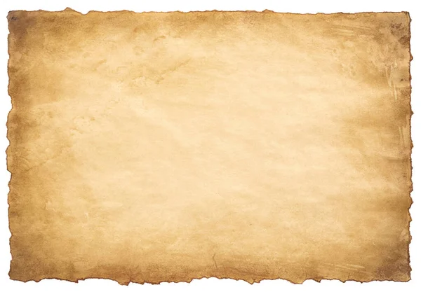 Старый Пергаментный Лист Бумаги Старинных Текстуры Изолированы Белом Фоне — стоковое фото
