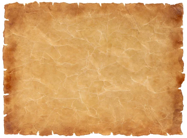 old parchment paper sheet vintage aged or texture isolated on white background.